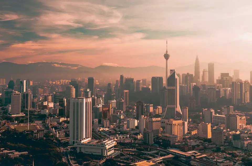 Kuala Lumpur city towers from above
