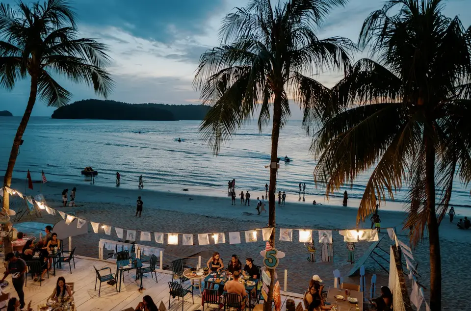 Palm trees on a sandy Langkawi beach